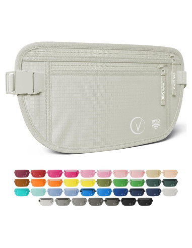 Cinturón de Dinero Vantamo RFID Unisex Gris Nube 2 Compartimentos