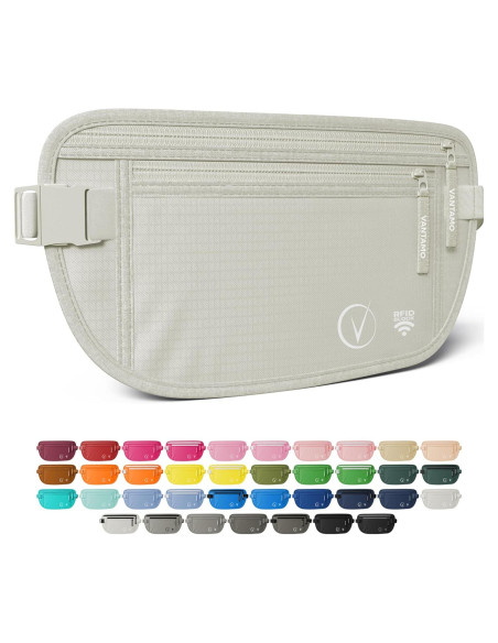Cinturón de Dinero Vantamo RFID Unisex Gris Nube 2 Compartimentos Cinturón de Dinero Vantamo RFID Unisex Gris Nube 2 Compartimentos