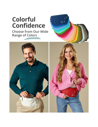 Cinturón de Dinero Vantamo RFID Unisex Gris Nube 2 Compartimentos