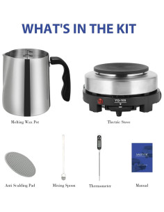 Kit de Fabricación de Velas SAEUYVB con Placa Caliente 900ml 2