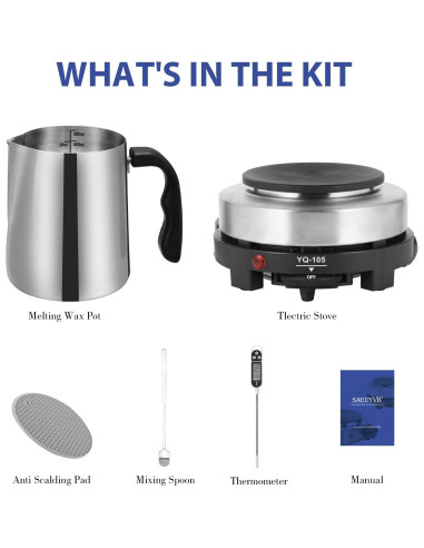 Kit de Fabricación de Velas SAEUYVB con Placa Caliente 900ml