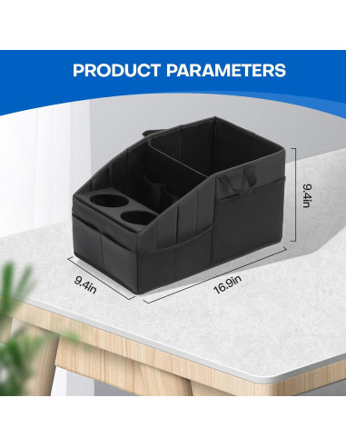 Organizador de Asiento de Coche WHHMK Negro 13 Compartimentos