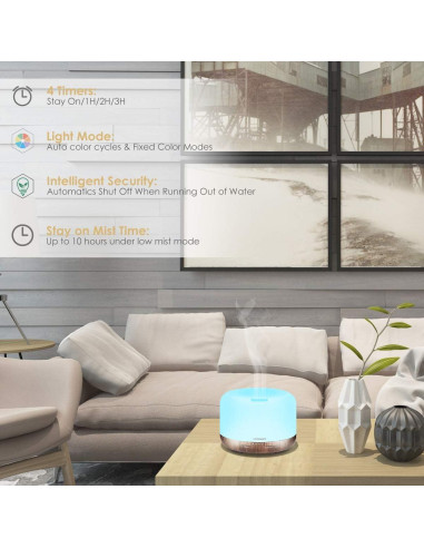 Difusor de Aceite Esencial URPOWER OD-501 500ml Ultrasonido