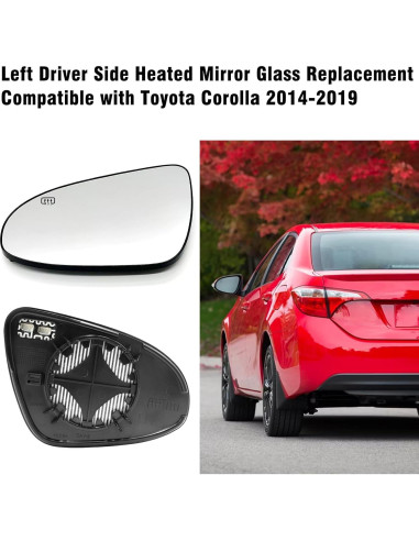 Cristal Espejo Calentado Izquierdo Moonlinks Toyota Corolla 2014-2019