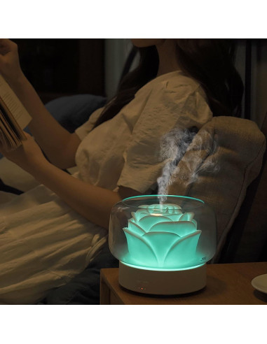 Difusor de Aceites Esenciales SEVEYEE 500ml Aromaterapia LED