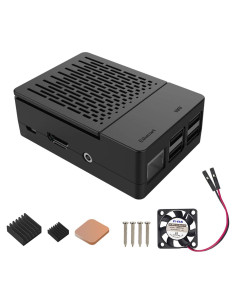 Caja Raspberry Pi 3 B+ iUniker con Ventilador y Disipadores