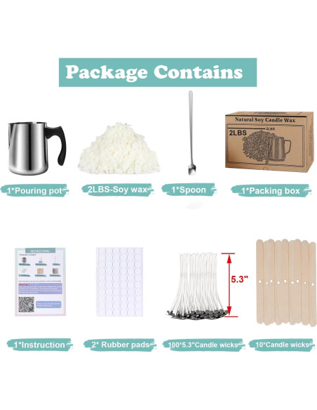 Kit de Fabricación de Velas de Cera de Soja Haccah 0.91 kg