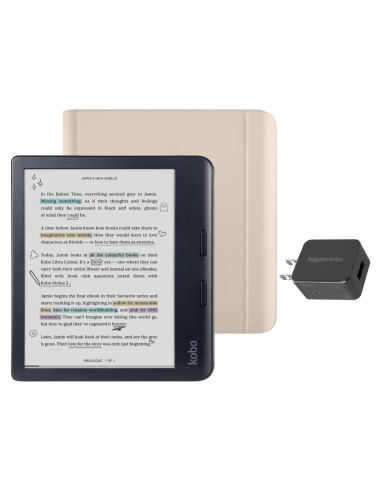 eReader Kobo Libra Color 32GB con Funda y Adaptador CA