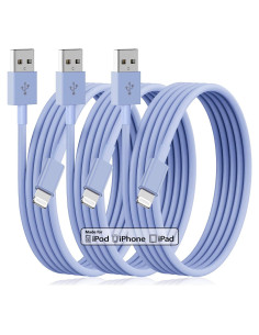 Cable USB a Lightning Essri 3Pack 1.83M Carga Rápida Azul