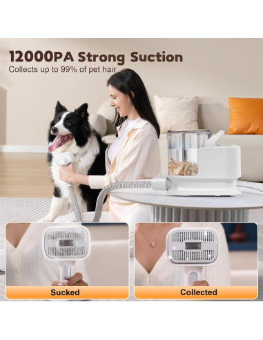 Kit de Aseo para Perros YOOHI con Aspiradora 12KPA 5 Herramientas