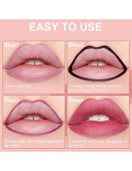 Tinte de Labios Peel Off Ihrlpxkc - Hidratante Waterproof Rosa