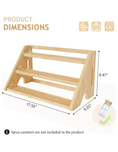 Organizador de Especias CCHIDG Amarillo 3 Niveles 27 Tarros 2