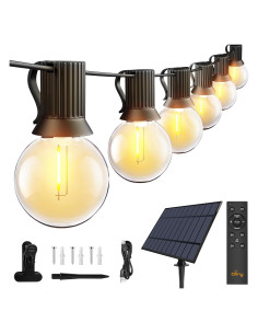 Luces de Cadena Solares Ollny 10.67M con Control Remoto y 15 LEDs