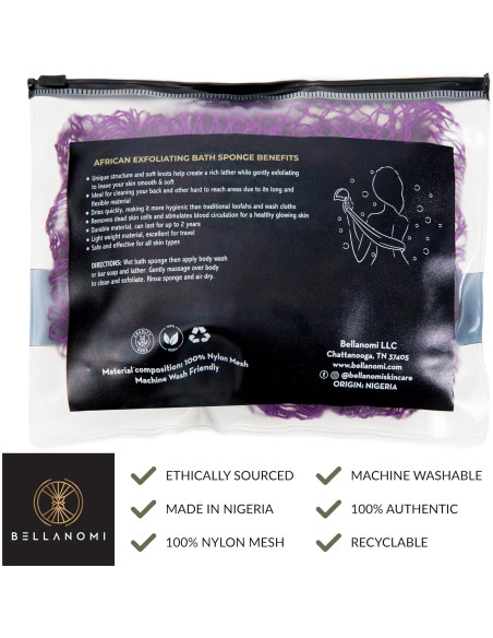 Esponja Exfoliante Africana Bellanomi 114 cm - Limpiador de Espalda