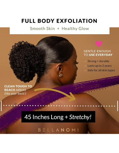 Esponja Exfoliante Africana Bellanomi 114 cm - Limpiador de Espalda