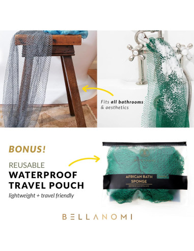 Esponja Exfoliante Africana Bellanomi 114 cm - Limpiador de Espalda