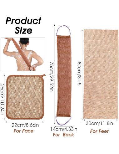 Conjunto 3 Esponjas de Red Africana Wanmu Exfoliantes