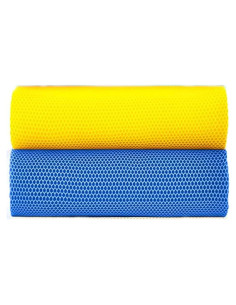 Esponjas de Baño Exfoliantes Africanas 2 Pcs - Azul y Amarillo