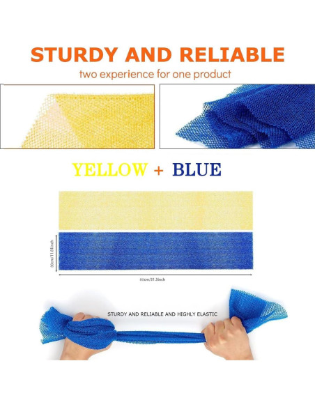 Esponjas de Baño Exfoliantes Africanas 2 Pcs - Azul y Amarillo