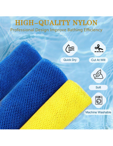 Esponjas de Baño Exfoliantes Africanas 2 Pcs - Azul y Amarillo