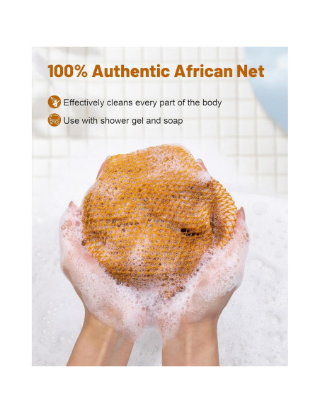 Esponja de Red Africana MTDLYICE XL 80CM 2 Paquetes Exfoliantes Esponja de Red Africana MTDLYICE XL 80CM 2 Paquetes Exfoliantes
