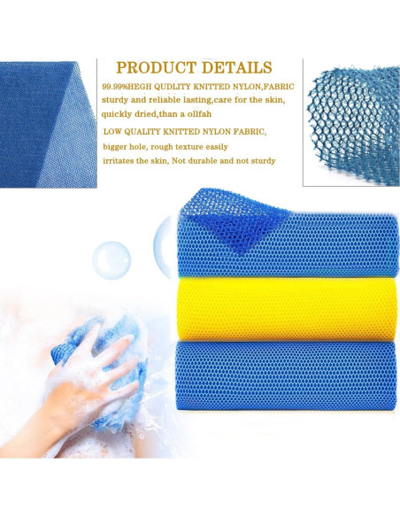 Esponjas de Baño Exfoliantes Africanas 2 Pcs - Azul y Amarillo