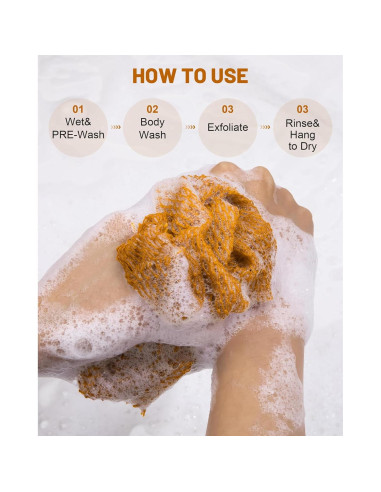 Esponja de Red Africana MTDLYICE XL 80CM 2 Paquetes Exfoliantes