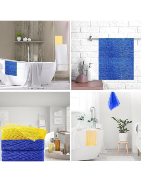 Esponjas de Baño Exfoliantes Africanas 2 Pcs - Azul y Amarillo