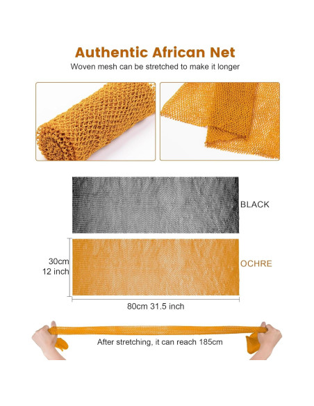 Esponja de Red Africana MTDLYICE XL 80CM 2 Paquetes Exfoliantes Esponja de Red Africana MTDLYICE XL 80CM 2 Paquetes Exfoliantes