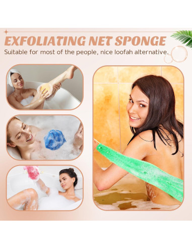Esponjas Exfoliantes de Red Africana Peryiter 4 Pcs 130 cm