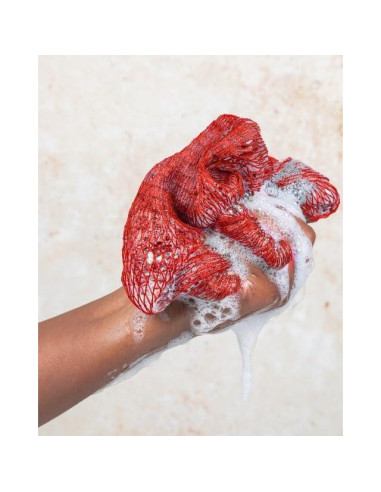 Esponja de Red Exfoliante Africana Omas Cosmetics - Rojo