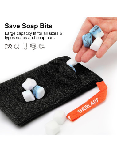 Bolsa de Jabón Exfoliante THURLADY - 2 Unidades + Esponja