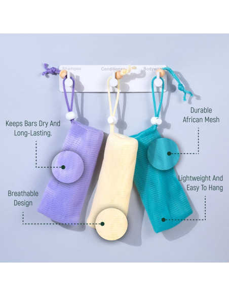 Red de Malla Exfoliante BAMBOEARTH para Ducha - 7.6x3.8cm