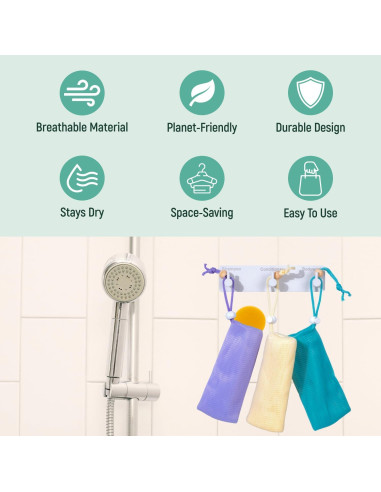 Red de Malla Exfoliante BAMBOEARTH para Ducha - 7.6x3.8cm