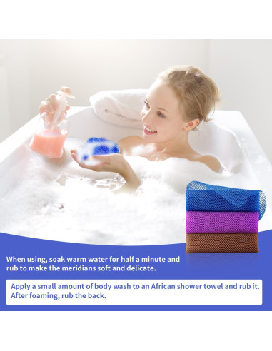 Esponja de Malla Africana Oushpjzha para Baño 80x30 cm