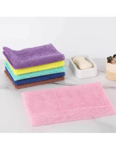 Esponja de Red Africana Tecbeauty - 6 Piezas Exfoliantes 30x80cm