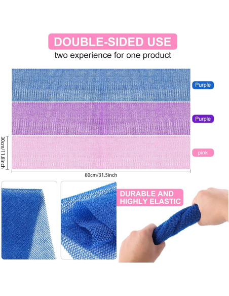 Esponja de Baño Exfoliante YTJYZZQ 80 cm Nylon 3 Piezas