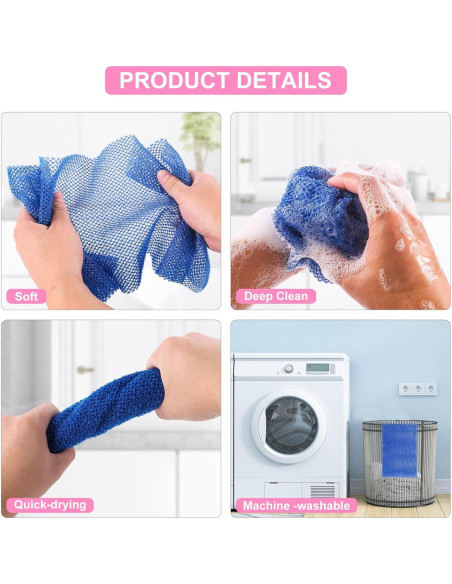 Esponja de Baño Exfoliante YTJYZZQ 80 cm Nylon 3 Piezas