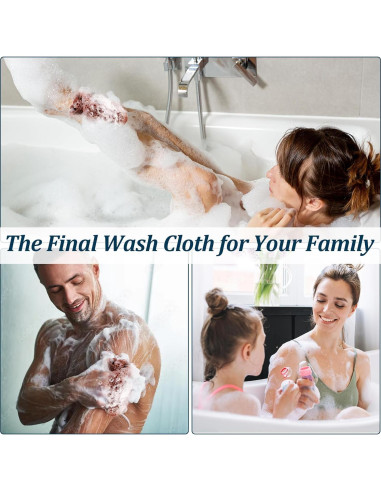 3 Esponjas de Red Exfoliantes Wanmu para Baño - Negro, Rosa, Café