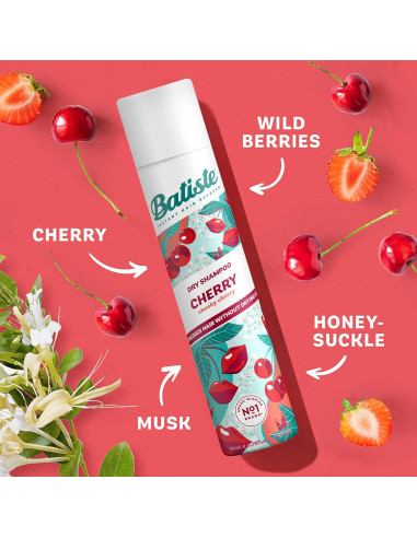 Champú Seco Batiste Cereza 198 ml - Sin Agua, Aroma Frutal