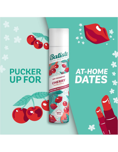 Champú Seco Batiste Cereza 198 ml - Sin Agua, Aroma Frutal