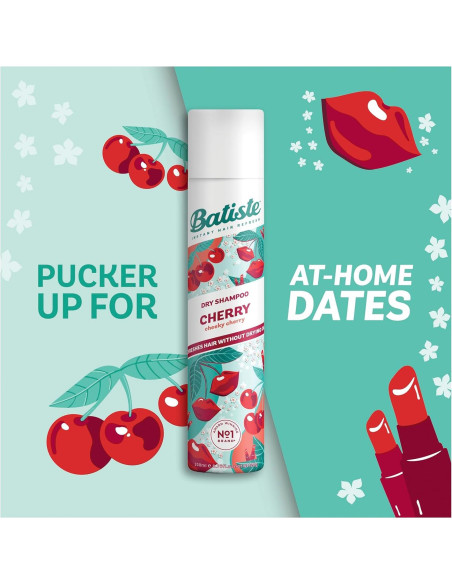 Champú Seco Batiste Cereza 198 ml - Sin Agua, Aroma Frutal