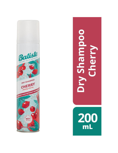 Champú Seco Batiste Cereza 198 ml - Sin Agua, Aroma Frutal