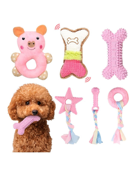 Set de 6 Juguetes para Cachorros XGDMEIL - Dentición y Alivio de Ansiedad Set de 6 Juguetes para Cachorros XGDMEIL - Dentición y Alivio de Ansiedad