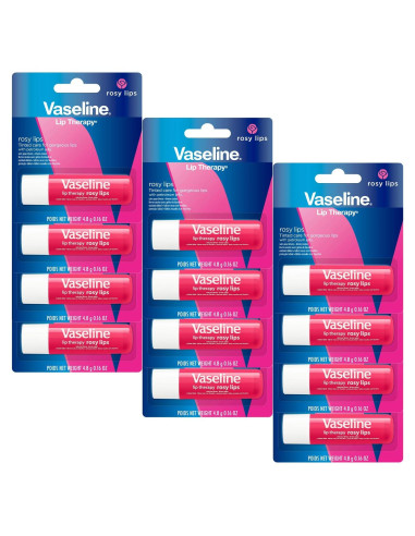 Bálsamo Labial Vaseline Lip Therapy Rosy Lips 12-Pack 4.5g