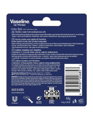 Bálsamo Labial Vaseline Lip Therapy Rosy Lips 12-Pack 4.5g