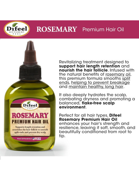 Difeel Aceite Capilar Premium de Romero 74 g - Tratamiento Nutritivo