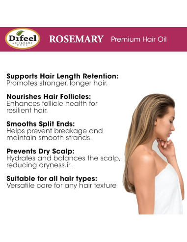 Difeel Aceite Capilar Premium de Romero 74 g - Tratamiento Nutritivo