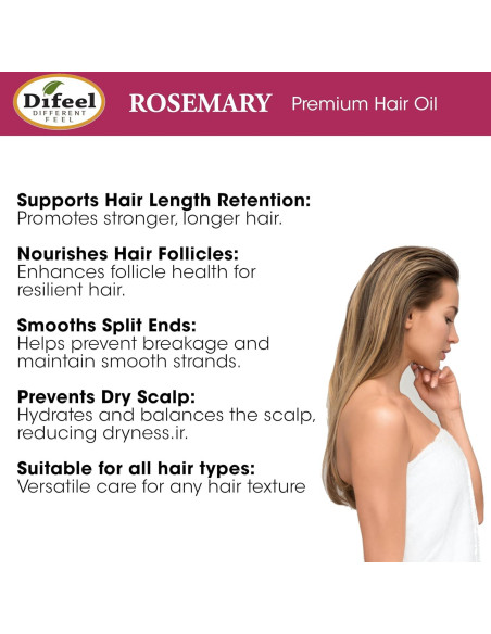 Difeel Aceite Capilar Premium de Romero 74 g - Tratamiento Nutritivo