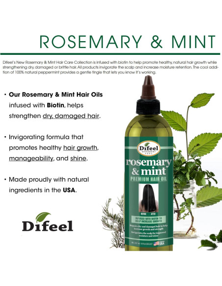 Aceite Capilar Difeel con Biotina y Romero 200 g - Crecimiento Saludable